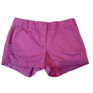 J. Crew Womens Broken-In Chino Shorts 100% Cotton Mid Rise Purple Pink Size 2